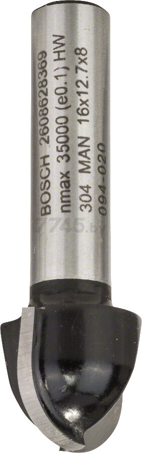Фреза по дереву пазовая галтельная 16х12,4х45 мм BOSCH Standard for Wood (2608628369)